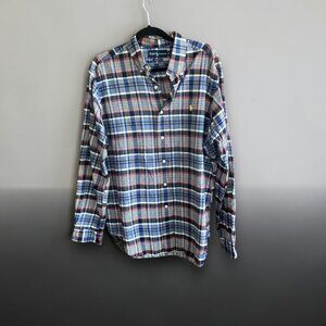 Ralph Lauren Classic Fit Vintage Blue Plaid 100% Cotton Shirt Size XL